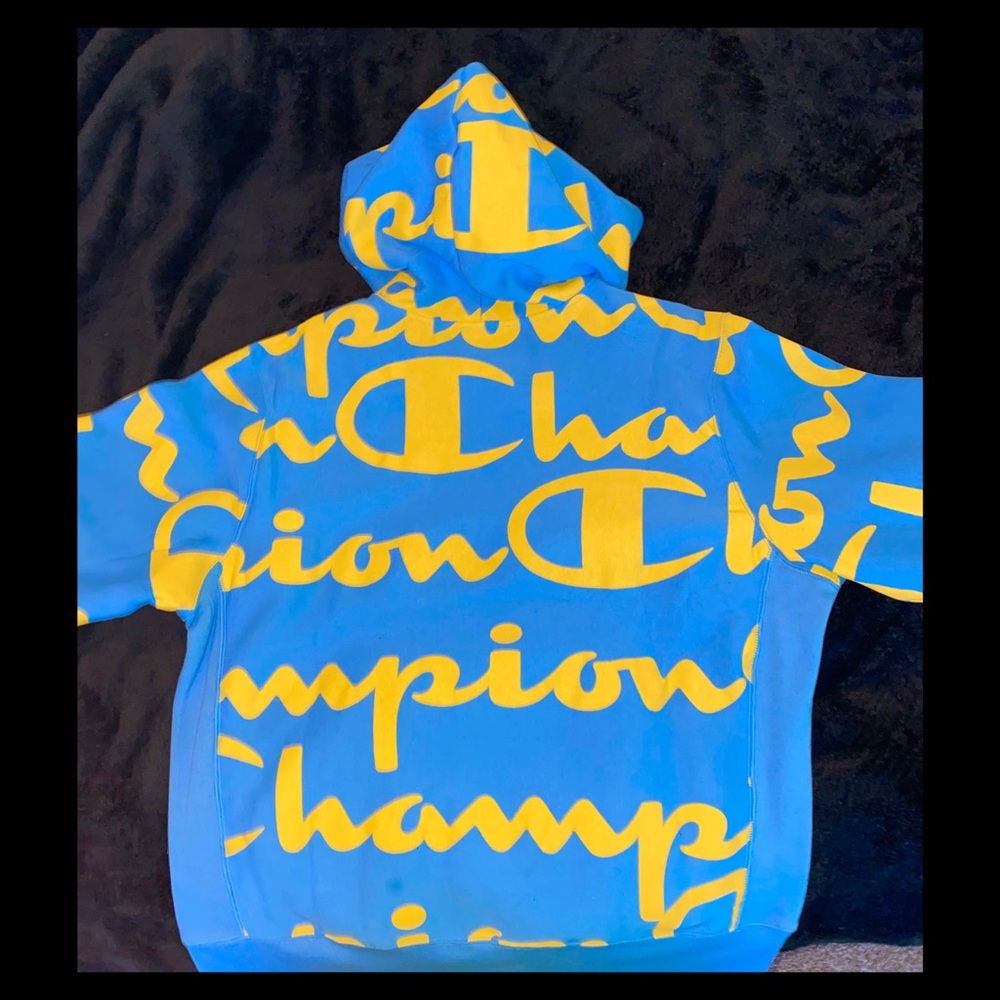 Champion Reverse Weave Allover Script Hoodie